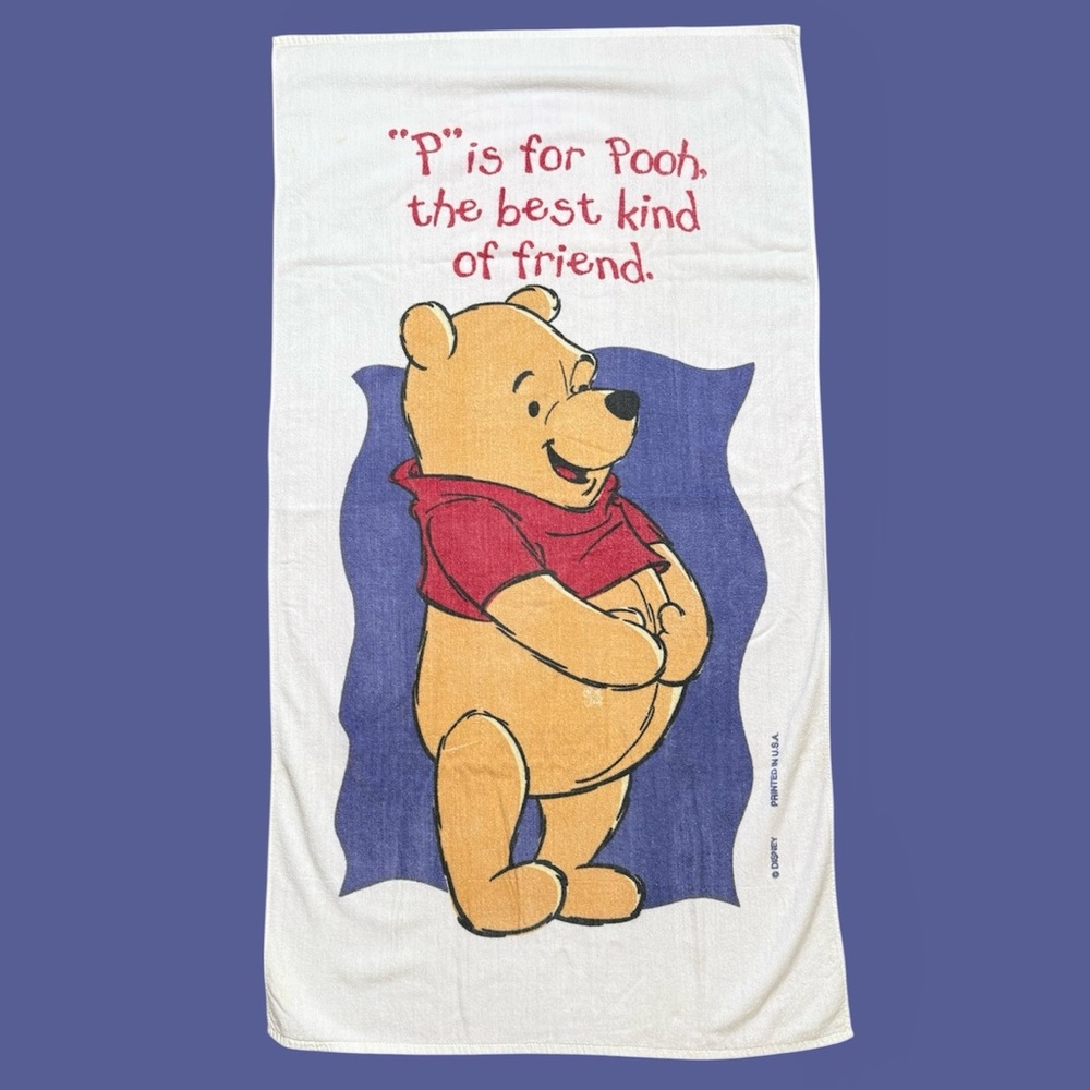 Vintage Winnie The Pooh Towel Beach Bath Pool Disney USA